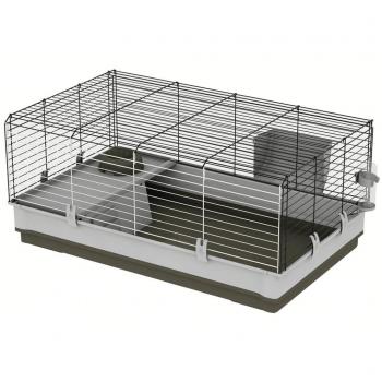 Jaula para conejos Ferplast Krolik Large Verde, amplia, fácil de limpiar, con bandeja extraíble, accesorios incluidos, diseño ventilado