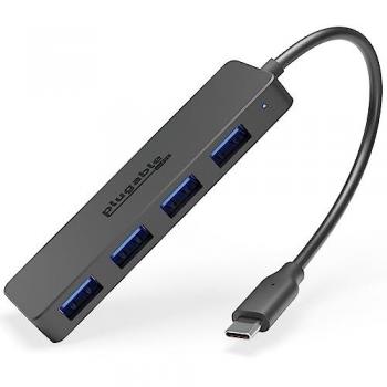 Plugable Technologies USB C to USB Adapter Hub 4 Port USB 3.0 Hub USB Splitter for Laptop Compatible with Windows MacBook Pro/Air iPad Pro Surface Pro Chromebook Linux Android Charging Not Supported