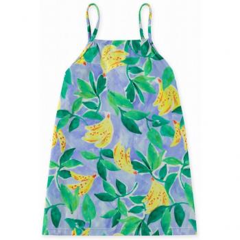 Vestido de lycra con estampado de plátanos