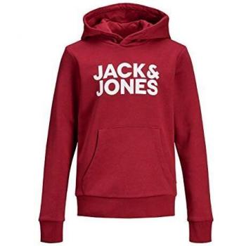 JACK & JONES Essentials Corp Logo - Sudadera con Capucha para niños, Rojo y Blanco, 140