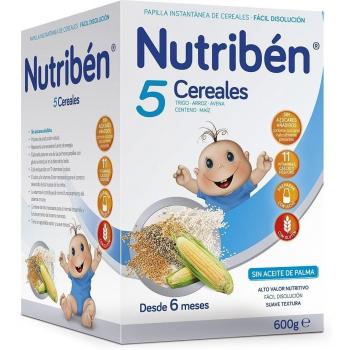 Nutribén Papilla 5 Cereales Papilla Instantanea de Cereales, 600g