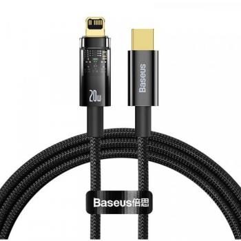 Cable USB-C a Lightning Baseus Explorer 20W 1m con apagado automático - Negro