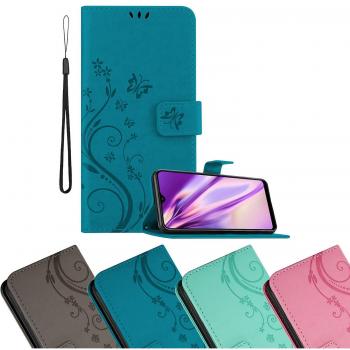 Funda Libro para Samsung Galaxy A40 / A40s en TURQUESA FLORAL