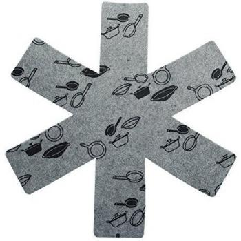 Conjunto de 2 protectores de sartenes y cacerolas de fieltro, 38 cm, color gris y negro