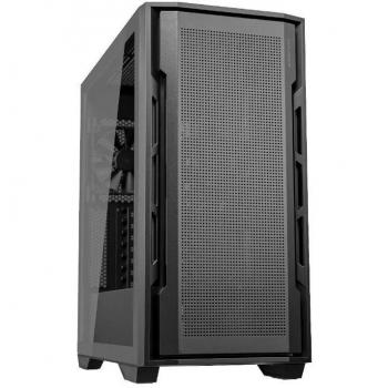 Caja Miditorre Cougar Uniface Negra con Panel Frontal de Malla, 2 Ventiladores ARGB y Panel Izquierdo de Cristal Templado (ATX, Mini ITX, mATX)