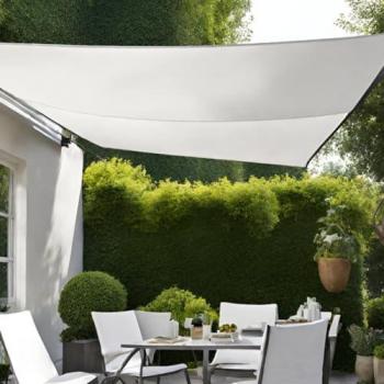 Toldo Vela Sombra Cuadrado 3,6x3,6 m Impermeable y Protección UV para Terraza o Jardín Blanco