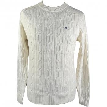 Gant Beige Lambswool Cable Knit Sweater