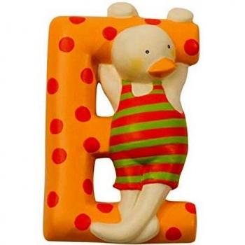 Letra Decorativa E Resina Amarilla Patito Moulin Roty