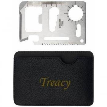 Herramienta multifunción de bolsillo con estuche con nombre grabado: Treacy
