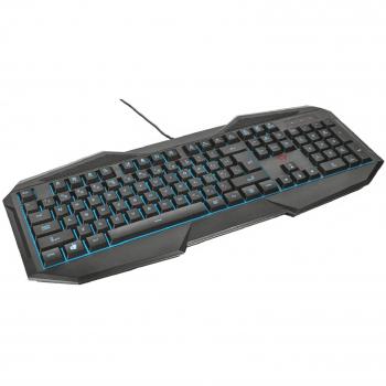 Trust GXT 830 - Teclado para Gaming Iluminado, con Efecto Anti-Ghosting, Color Negro