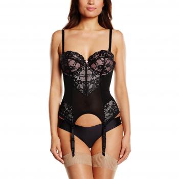 Pour Moi? Love Lace - Corset para mujer, color black/pink, talla 115C