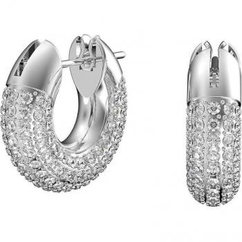 Pendientes de aro Dextera con pedrería y detalles brillantes Swarovski