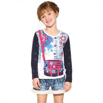 Desigual - Camiseta de manga larga - para niña blanco blanco 13 años