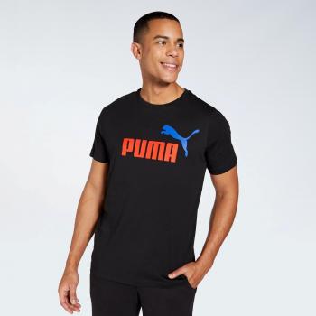 Camiseta Puma Essentials + 2 Col Logo Hombre Negro