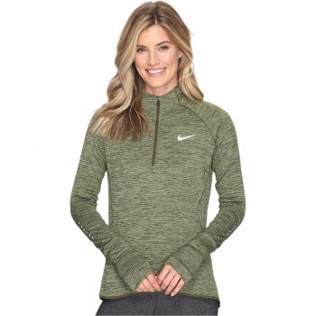 Nike Element Sphere 1/2 Zip Camiseta de Manga Larga, Mujer, Verde