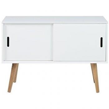 AC Design Furniture Aparador Mariela, Puertas 2 Piezas, Madera, Blanco, 100 x 38 x 69.5 cm