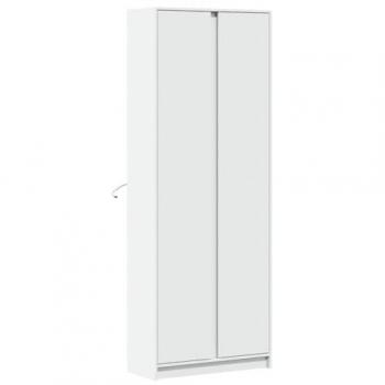 Aparador con LED madera de ingeniería blanco 74x32,5x200 cm