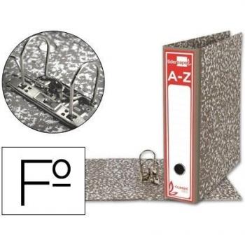 Archivador de palanca liderpapel folio classic red carton entrecolado sin rado lomo 80mm gris compresor metalico.