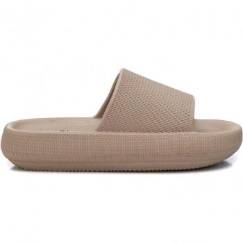 Chanclas sandalias playa XTI 44489 taupe - Sandalias planas de mujer de pala con suela de goma