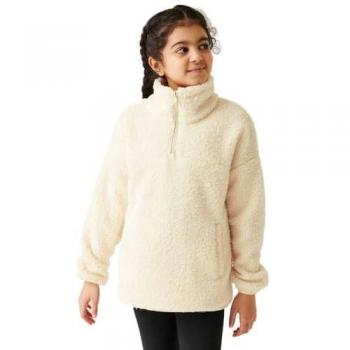 Regatta Kaliza Half Zip Fleece Jacket for Kids - Light Vanilla Relaxed Fit
