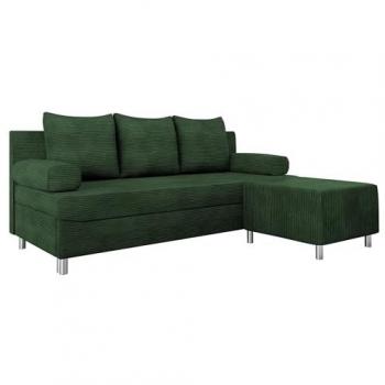 Conjunto de Sofá Cama Tapizado Comfivo 108 con Función de Descanso y Caja de Ropa de Cama, Color Verde, Pies Cromados