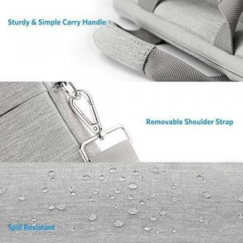 AtailorBird Funda Bandolera para Ordenador Portátil de 13.3 Pulgadas Funda Protectora Portátil con Correa Hombro Ajustable Maletín de Hombro Multifuncional para Negocio Viaje - Gris