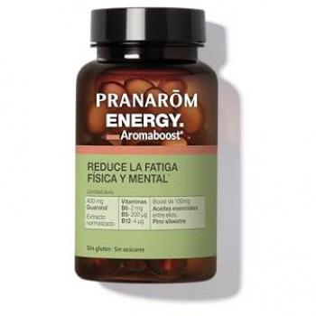 Cápsulas Energéticas Pranarôm - 60 Uds - Reduce Fatiga Física y Mental con Guaraná y Vitaminas B6, B9, B12 y Aceite Esencial de Pino Silvestre