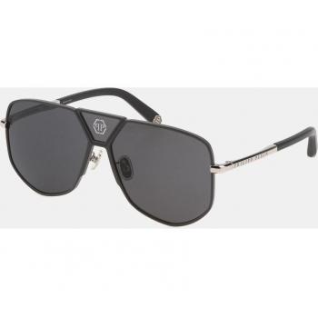 Philipp Plein - Gafas de sol geométricas de metal para hombre en gris, modelo SPP009M610H70