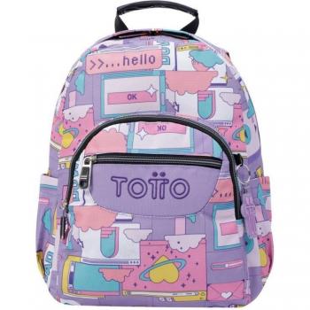 Mochila Escolar Totto Tempera Ciber Morado