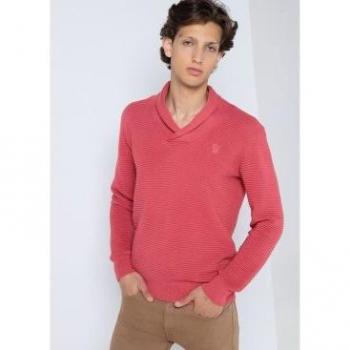 Jersey básico de cuello cruzado rojo para hombre - Six Valves