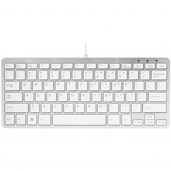 R-Go Tools - Teclado (USB, QWERTY, Alámbrico, Color blanco, De plástico, Mini)