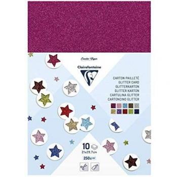 Cartulina Glitter Asortida - 10 Hojas 21 x 29,7 cm - 200 g