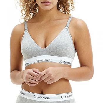 Sujetador de lactancia Calvin Klein Modern Cotton gris para mujer, sin aros, talla XS