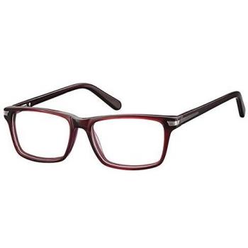Rectángulo Montura Completa Plástico Borgoña Gafas Recetadas para Hombre - Gafas Anti-Azules - SmartBuy Collection