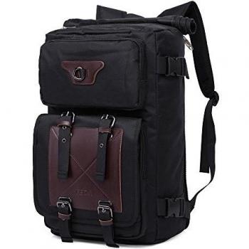KSDA Mochila para Portátil de la Mochila Hombre Oxford Bolsa de tela Negro 30 L