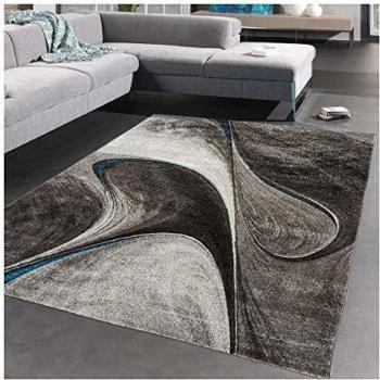 Alfombra moderna 120x170 cm Madila Negra - Polipropileno - Motivo Geométrico