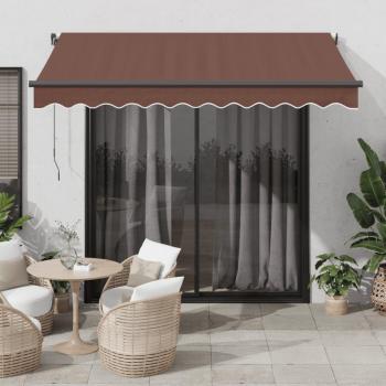 Toldo retráctil automático marrón 300x250 cm