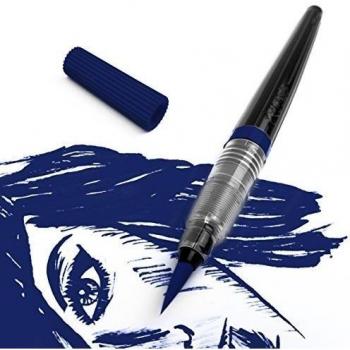Pentel - Recargable Color Pluma de Pincel - Punta de Nylon - Acero Azul