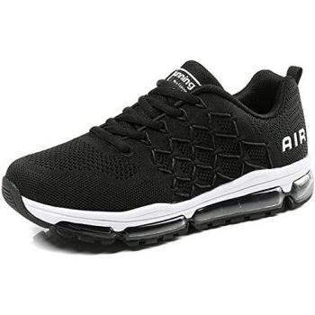 Zapatillas de Deporte Hombre Mujer Running Bambas Ligero Zapatos para Correr Respirable Calzado Deportivo Andar Crossfit Sneakers Gimnasio Moda Casuales Fitness Outdoor Blackwhite03-35