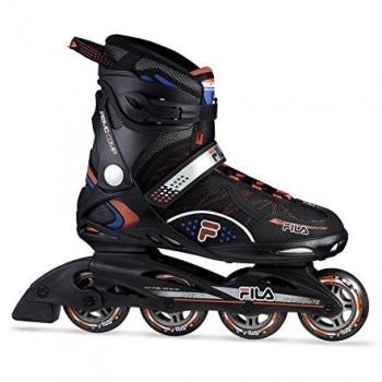 FILA SKATES Primo Comp Patines de Línea, Juventud Unisex, Negro/Azul/Rojo, 9.0