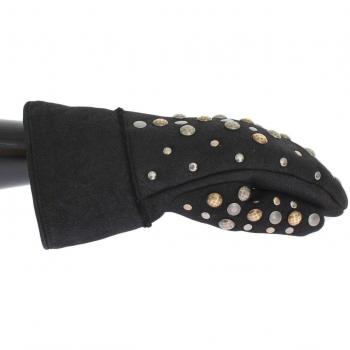 Dolce & Gabbana Gray Wool Shearling Studded Gloves - 9|M