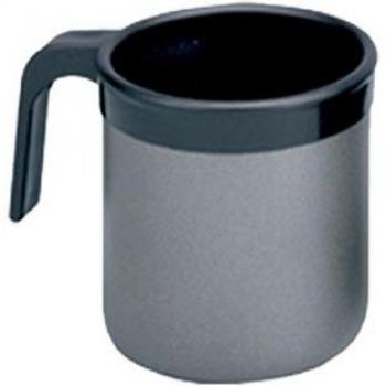Laken Taza de Aluminio Antiadherente con Borde de Plástico Negro y Asa 0,4L