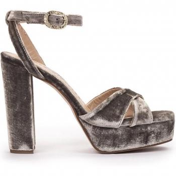 Sandalias de tacón con plataforma de terciopelo modelo MONTPELLIER