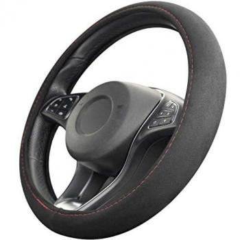 Upgrade4cars Funda Volante Coche Rojo Alcantara Look 37-39 cm Diámetro Exterior Universal | Accesorios Coches Interior Decoracion | Ideas Regalos