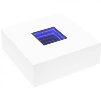 Mesa de centro con LED Infinity blanca 100x100x40 cm, mesita de Centro, Mesa Auxiliar, Mesa de salón, mesita decorativa