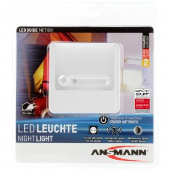 Ansmann LED-Guide Motion - Luz de orientación LED con sensor crepuscular y sensor de movimiento integrados, color blanco