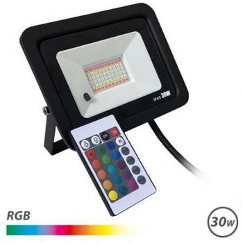 Elbat Foco LED RGB 30W con Control Remoto, IP65 para Exterior