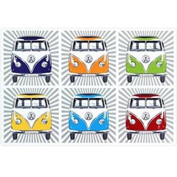 BRISA VW Collection - Volkswagen Furgoneta Hippie Bus T1 Van manteles Individuales Lavables (Set de 4