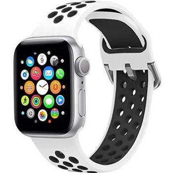 HLTEK Correa Compatible para Apple Watch 45mm 44mm 42mm 41mm 40mm 38mm, Suave Silicona Pulseras de Repuesto para iWatch Series 7/6/5/4/3/2/1/se