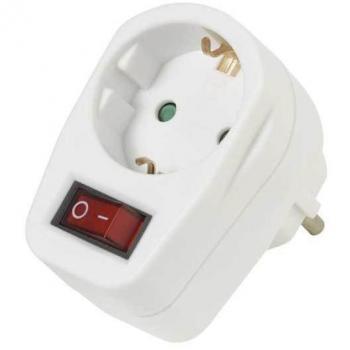 Vivanco 22396 - Adaptador de Corriente con Interruptor y Protección contra Sobretensión, Color Blanco